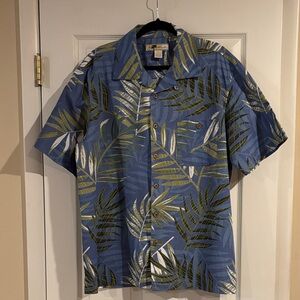 Joe‎ Marlin Men’s Blue and Green Leaf Print Shirt size XL